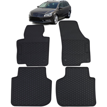 Tappetini Gomma Neri Premium Set per Volkswagen Passat B6 3C 2005-2010