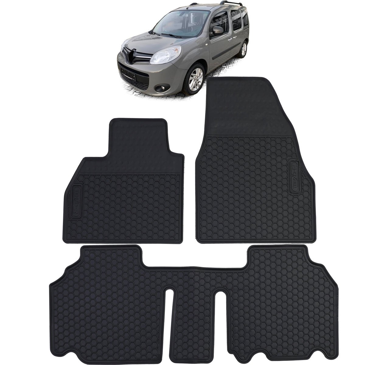 Tappetini Gomma Neri Premium Set per Renault Kangoo II (2008-2022)