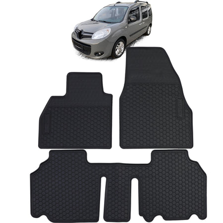 Tappetini Gomma Neri Premium Set per Renault Kangoo II (2008-2022)