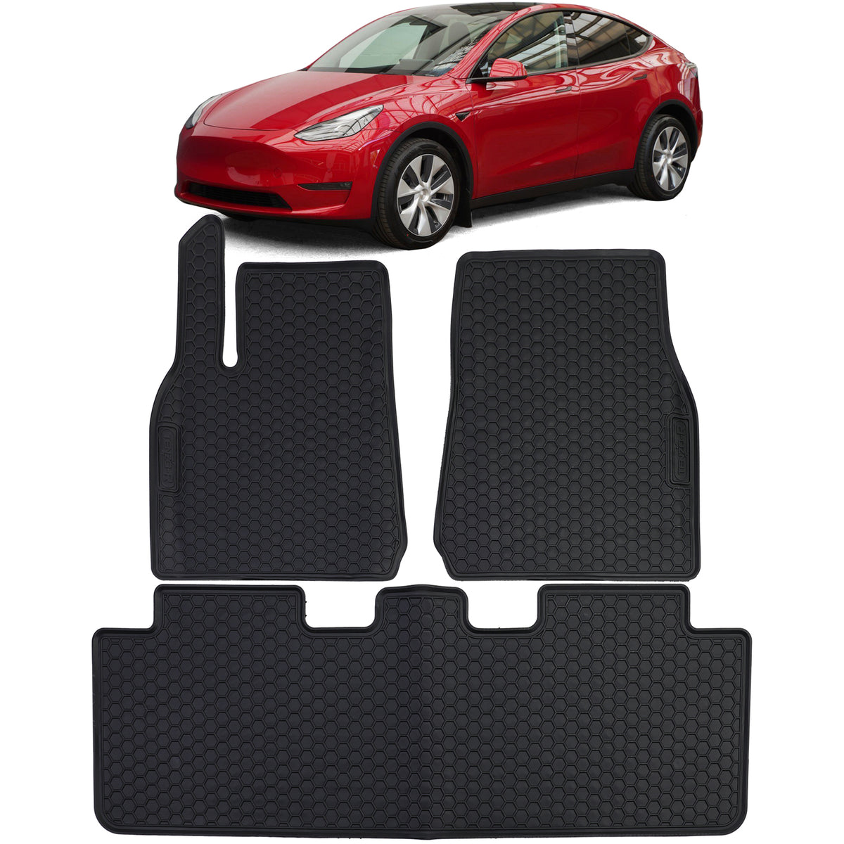 Tappetini in Gomma Neri Premium Set per Tesla Model Y Dal 2020