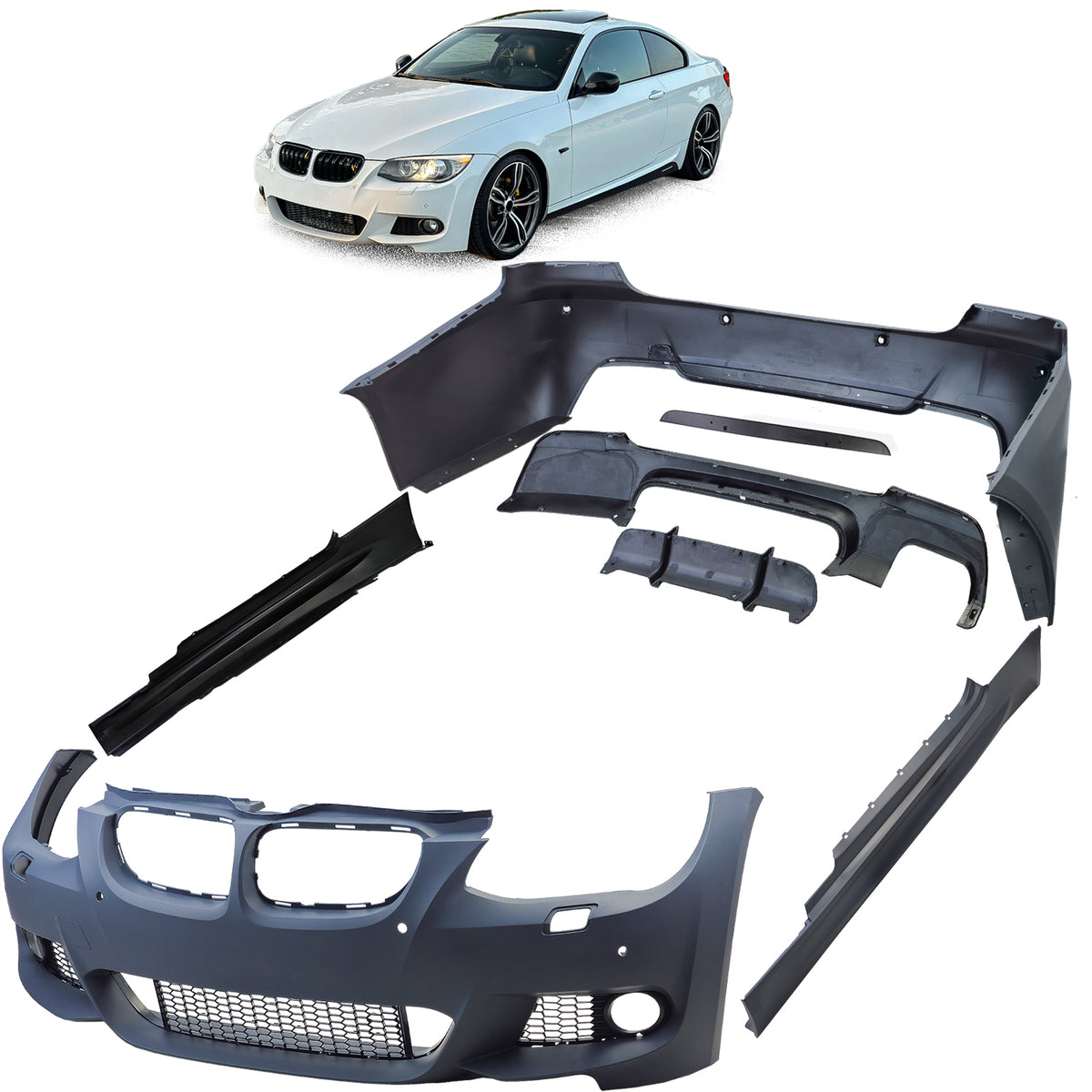 Bodykit Sportivo Completo per BMW Serie 3 E92 E93 2010-2013 LCI con PDC