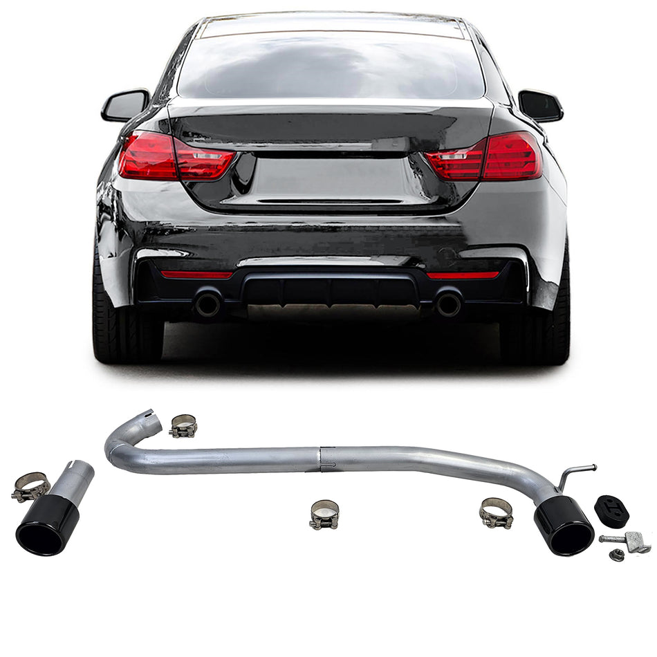 Scarico Endrohr Umbau Set 440er Look Nero per BMW Serie 4 F32
