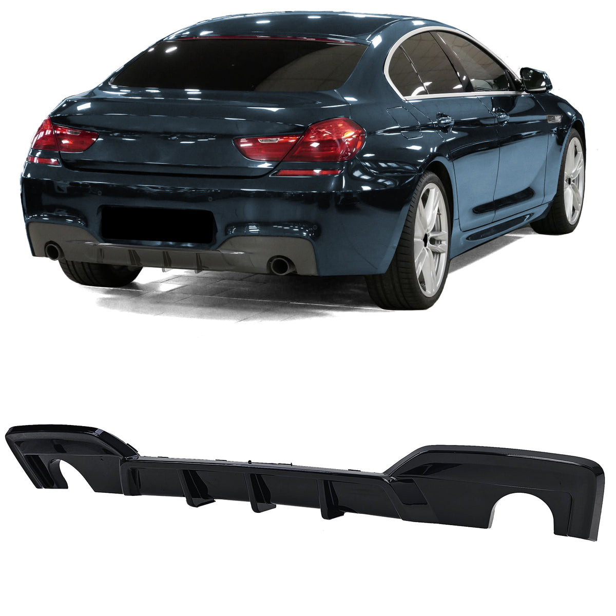 Diffusore Posteriore Performance Nero Lucido per BMW Serie 6 F12 F13 F06 640d