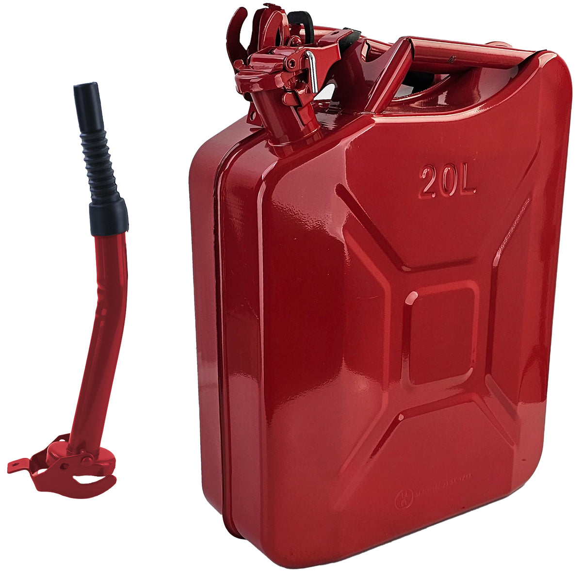 20L Riserva Contenitore Metallico Carburante Benzina Diesel con Beccuccio Rosso