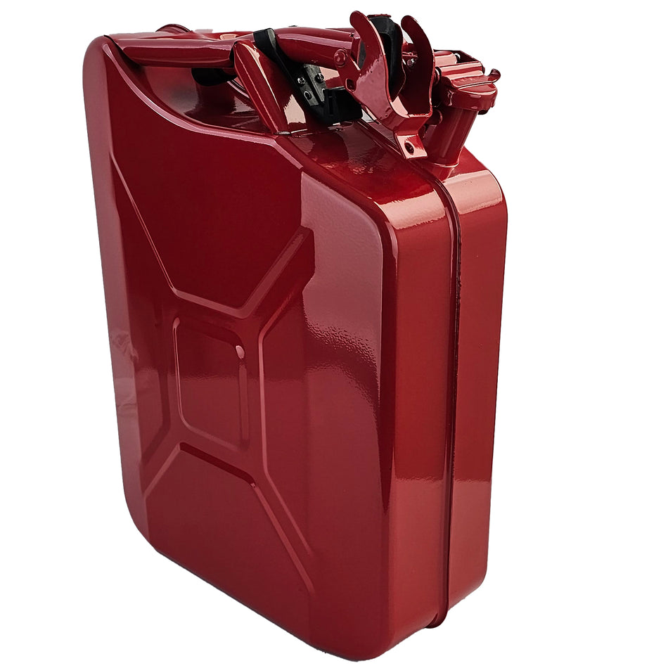 20L Riserva Contenitore Metallico Carburante Benzina Diesel con Beccuccio Rosso