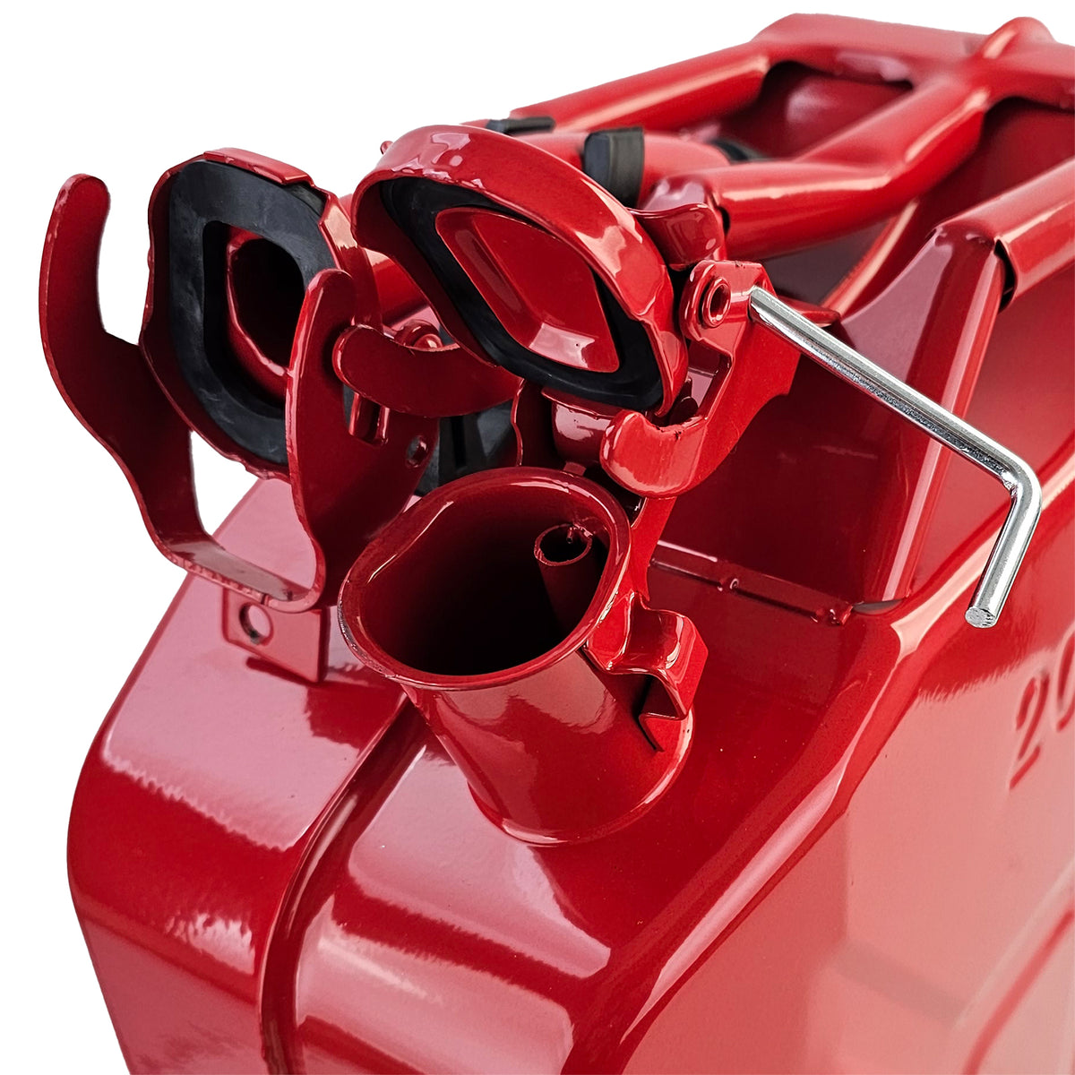 20L Riserva Contenitore Metallico Carburante Benzina Diesel con Beccuccio Rosso