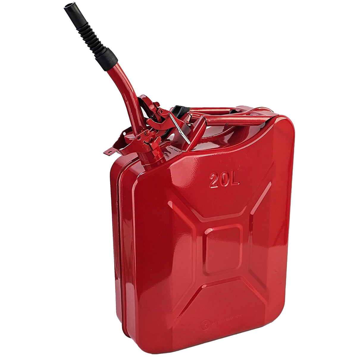 20L Riserva Contenitore Metallico Carburante Benzina Diesel con Beccuccio Rosso