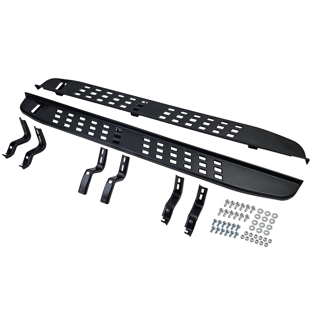 Pedane Laterali Nere per Ford Ranger T6 T7 T8 2012-2023 con Montaggio Facile