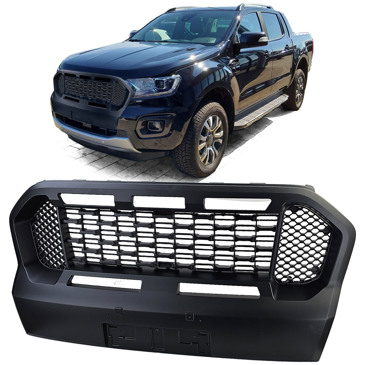 Griglia Nido d'Ape Performance Nera per Ford Ranger T8 2019-2023 Senza Emblema