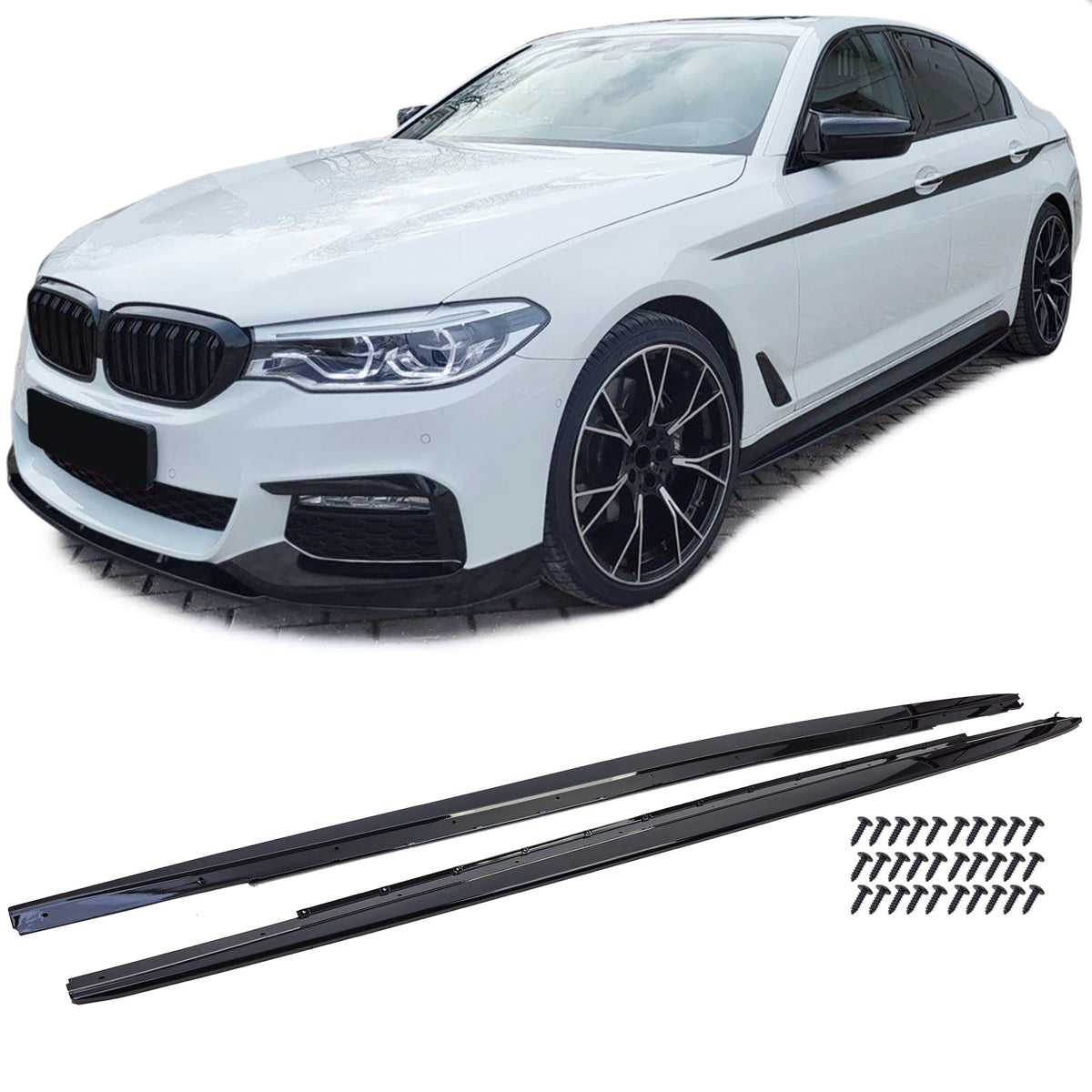 Minigonne Nere Lucide per BMW Serie 5 G30 G31 Dal 2017