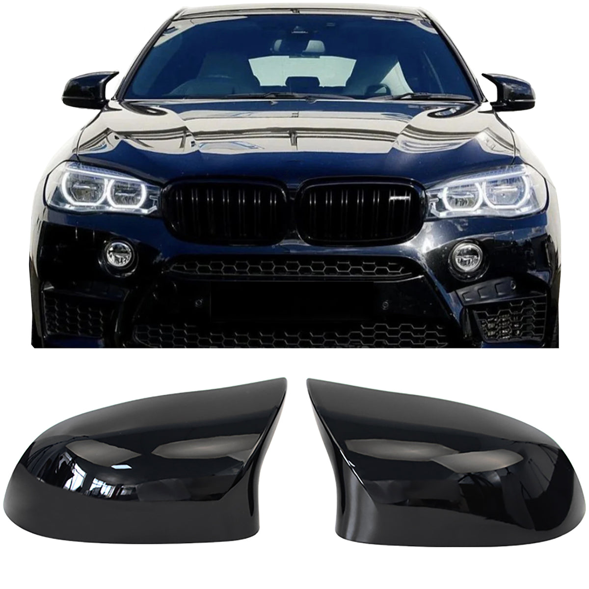 Copertura Specchietti Neri Lucidi per BMW X3 F25 (2014-2017) X4 F26 (2014-2018)