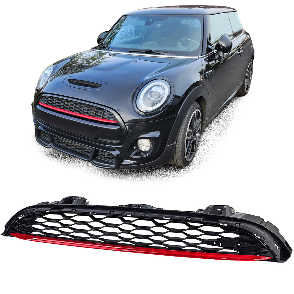 Griglia Sportiva Nido d'Ape con Fascia Rossa per Mini One Cooper S F55 F56 F57