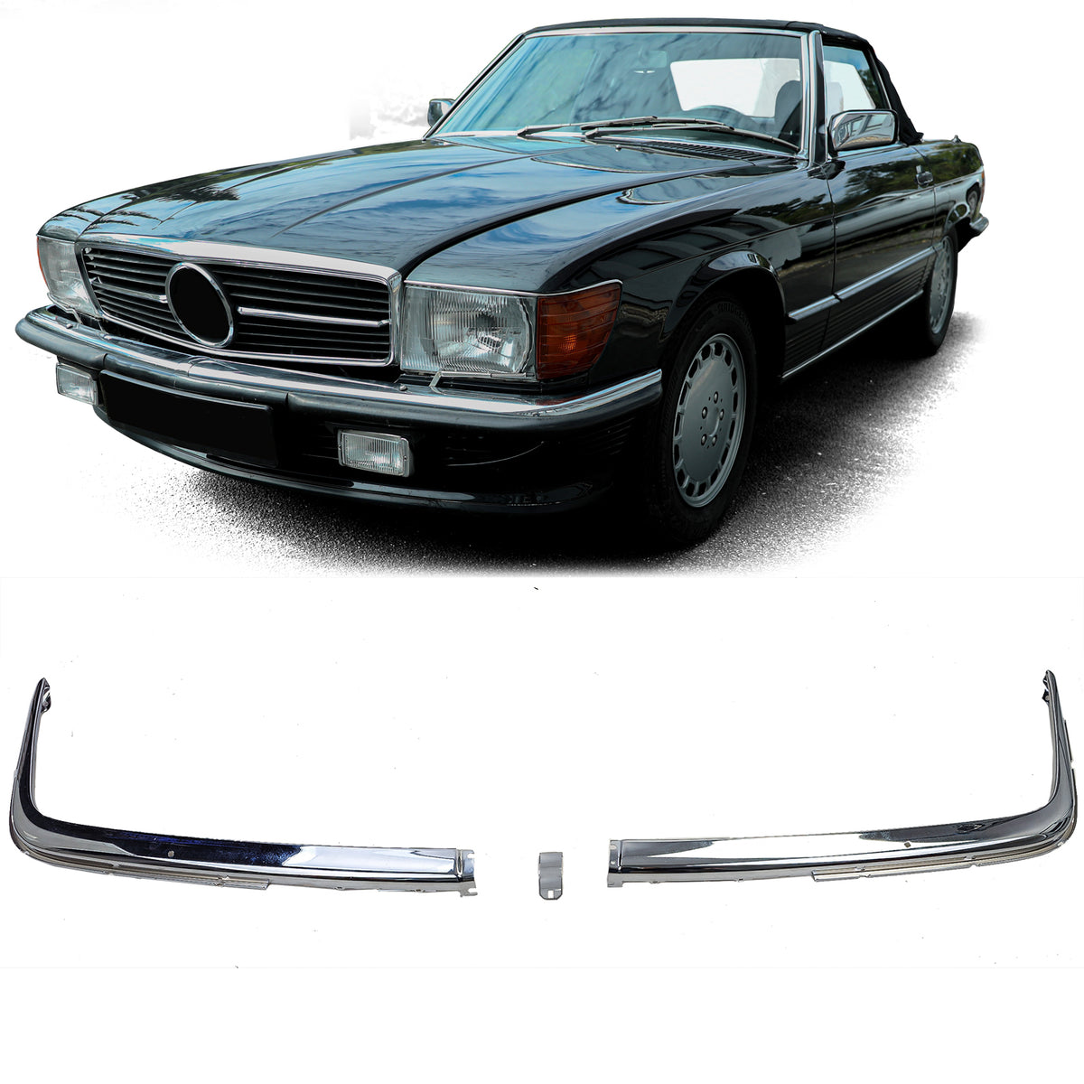 Cromato Cornici EU per Paraurti Anteriore Mercedes SL SLC R107 C107 71-89