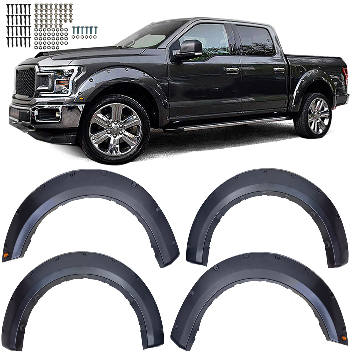Allargamento Passaruota 6" per Ford F150 2014-2020, Nero, Robusto, Facile