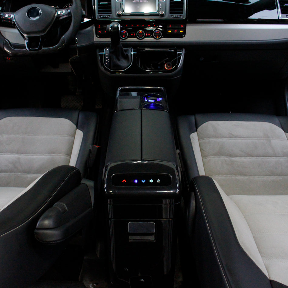 Consolle con Frigorifero Nero Lucido per Volkswagen T6 T6.1 (dal 2015)