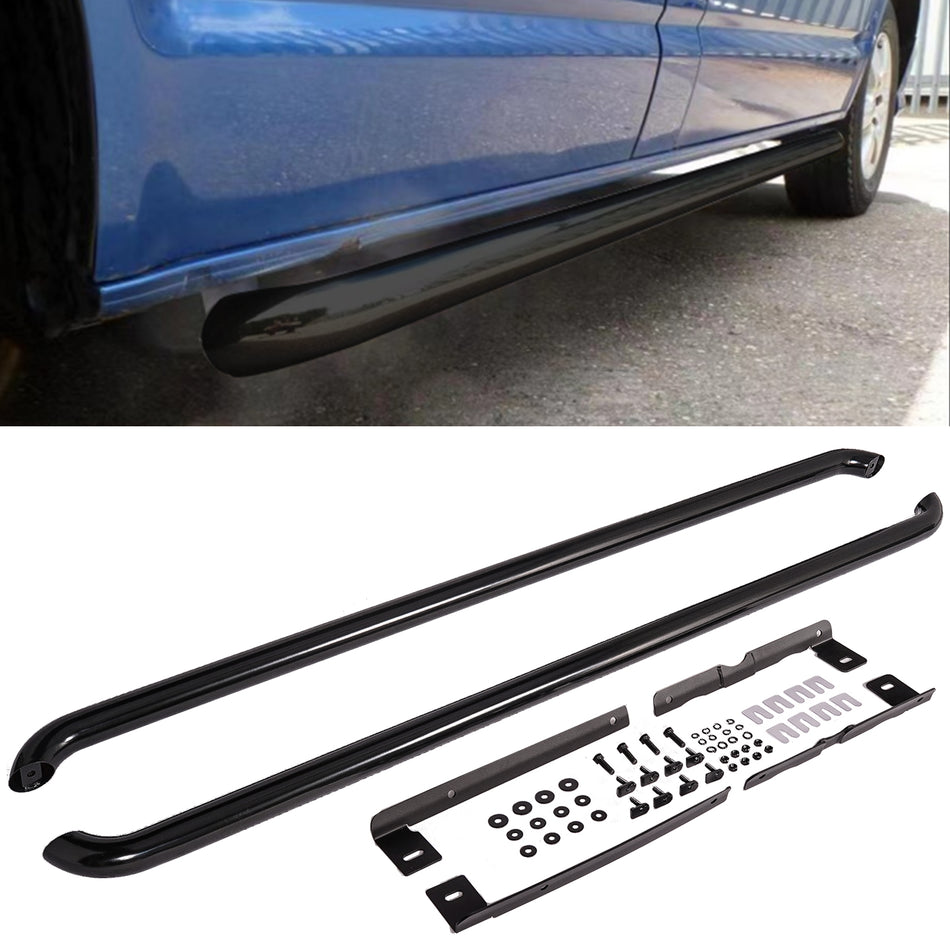Pedane Laterali in Acciaio Inox Nero per Volkswagen T5 T6 T6.1 Lungo
