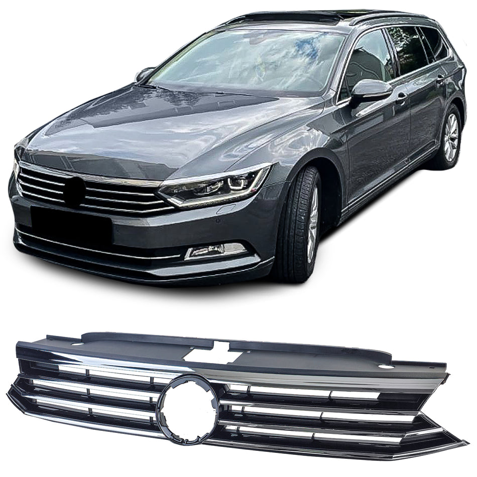 Griglia Nera con Listelli Cromati per Volkswagen Passat B8 3G 2014-2019