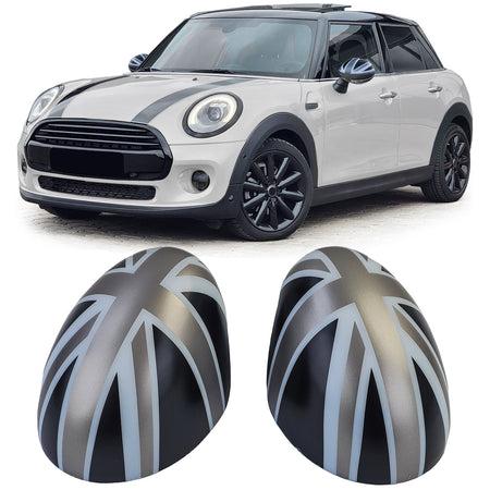 Copertura Specchietti Union Jack Nero Grigio per Mini F54 F55 F56 F57 2013-2018