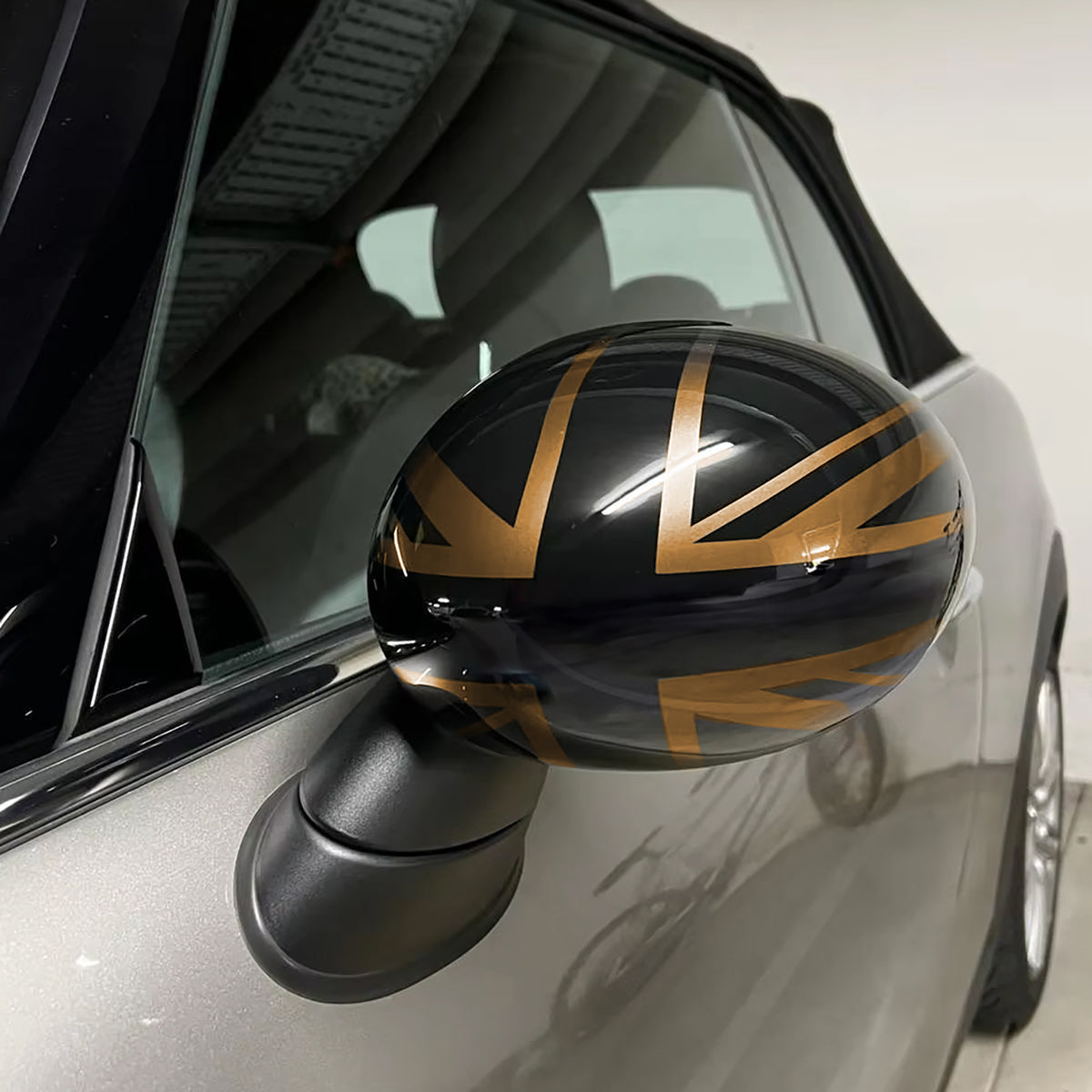 Copertura Specchietti Union Jack Nero Oro per Mini F54 F55 F56 F57 2013-2018