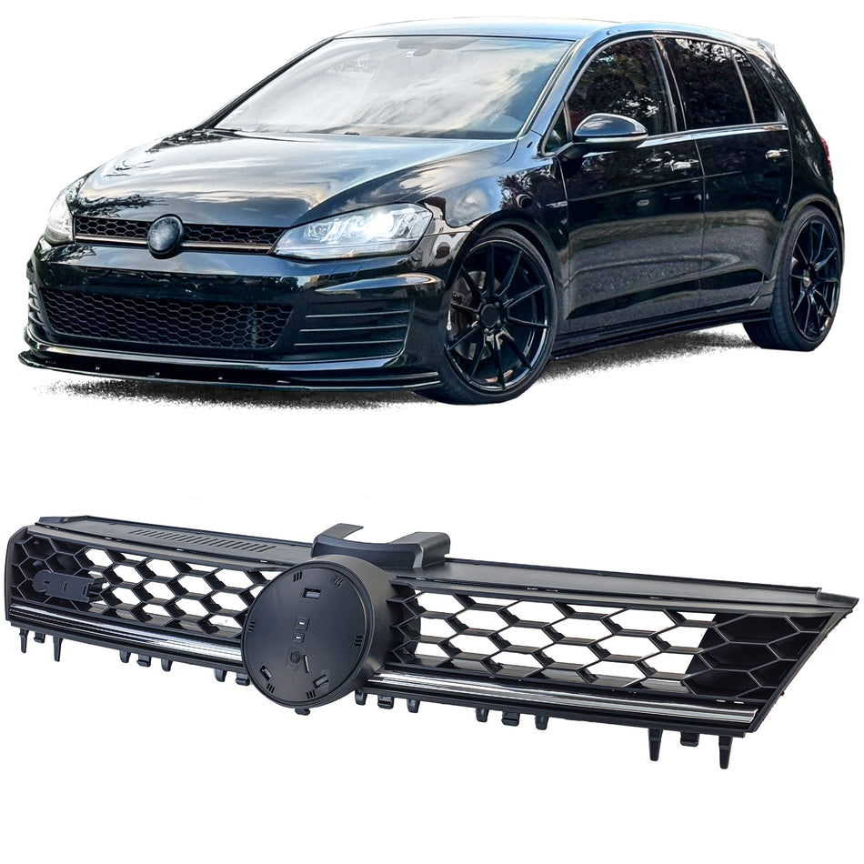 Griglia Anteriore Nera con Listello Cromato per Volkswagen Golf 7 12-17