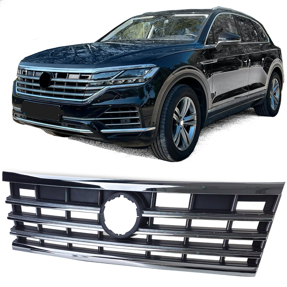 Griglia Nera con Listelli Cromati per Volkswagen Touareg III (2018+)
