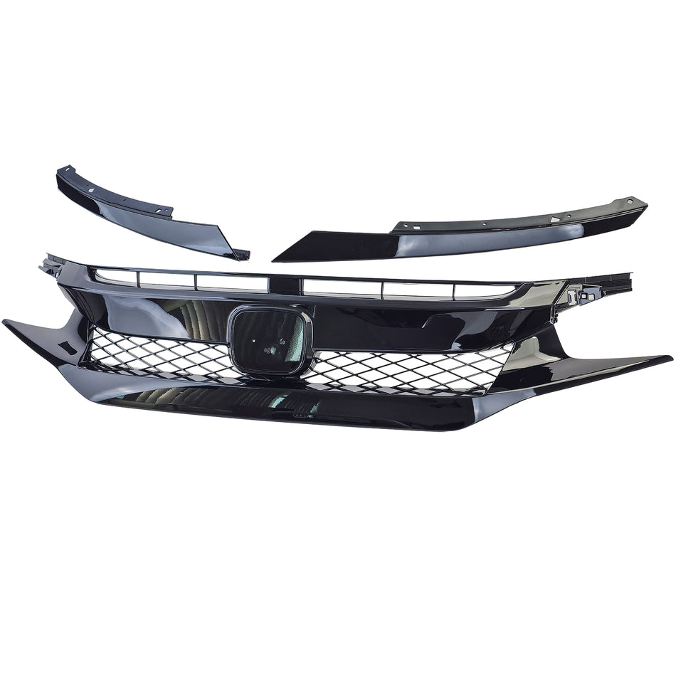Griglia Nido d'Ape Radiatore TR Performance Nero Lucido per Honda Civic X FC FK