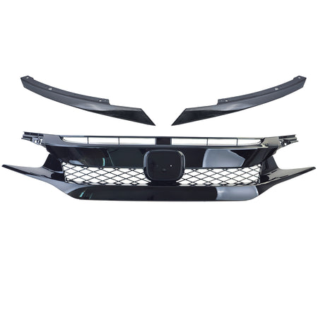 Griglia Nido d'Ape Radiatore TR Performance Nero Lucido per Honda Civic X FC FK