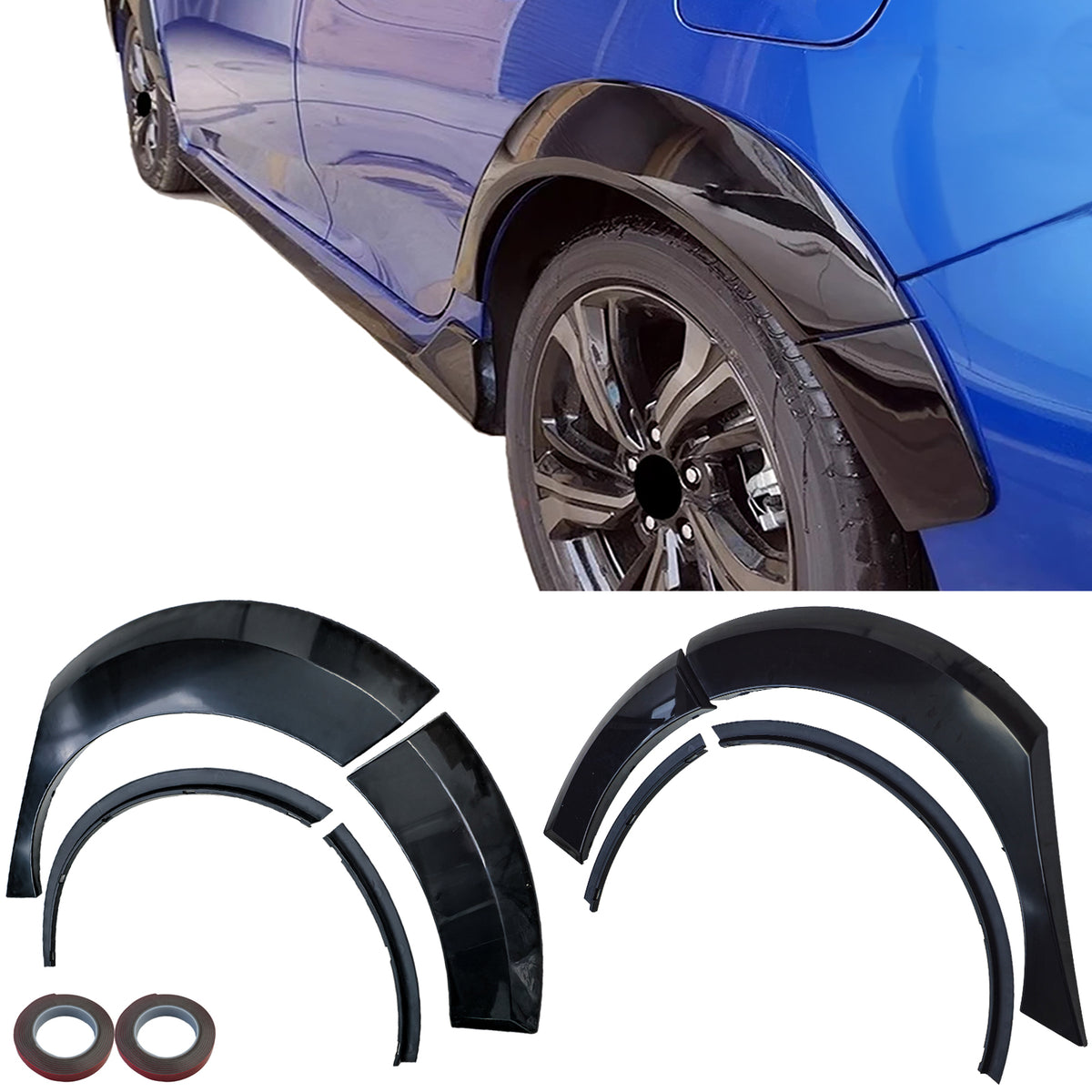 Allargamento Passaruota Set Posteriore T-R Look per Honda Civic FC 2016-2020
