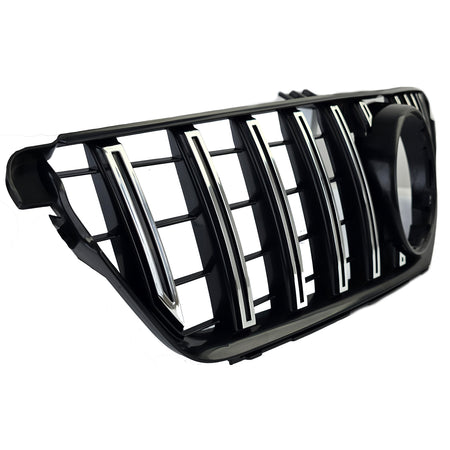 Griglia Sportiva Nera Lucida Cromo per Mercedes Classe C W204 S204 C204