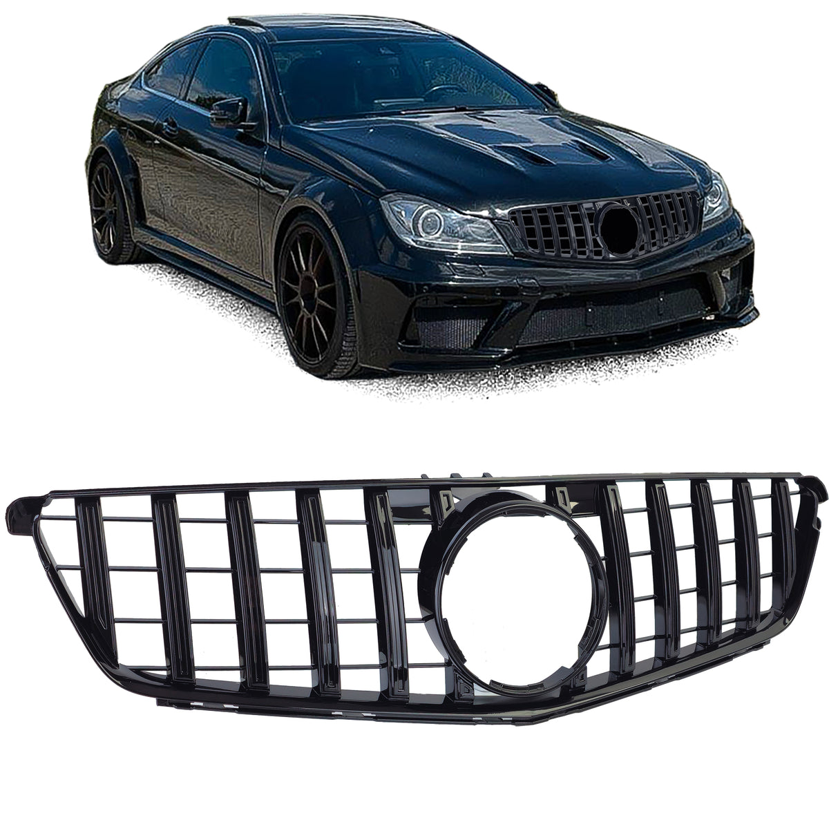 Griglia Sportiva Nera Lucida per Mercedes Classe C W204 S204 C204