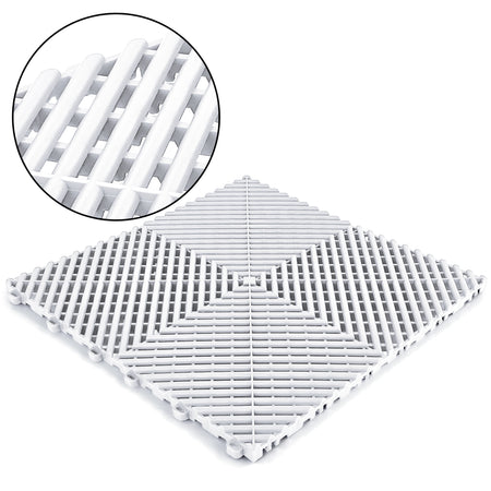 Piastrelle Pavimento Bianche 40x40cm Universali per Garage e Officine