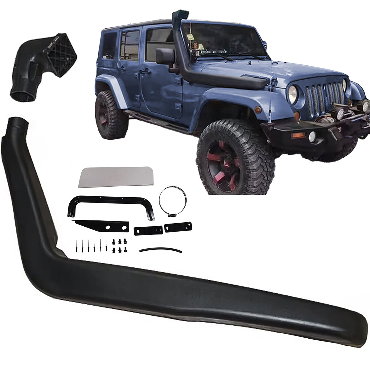 Snorkel Kit Offroad per Jeep Wrangler JK 2007-2011, Colore Nero, Robusto