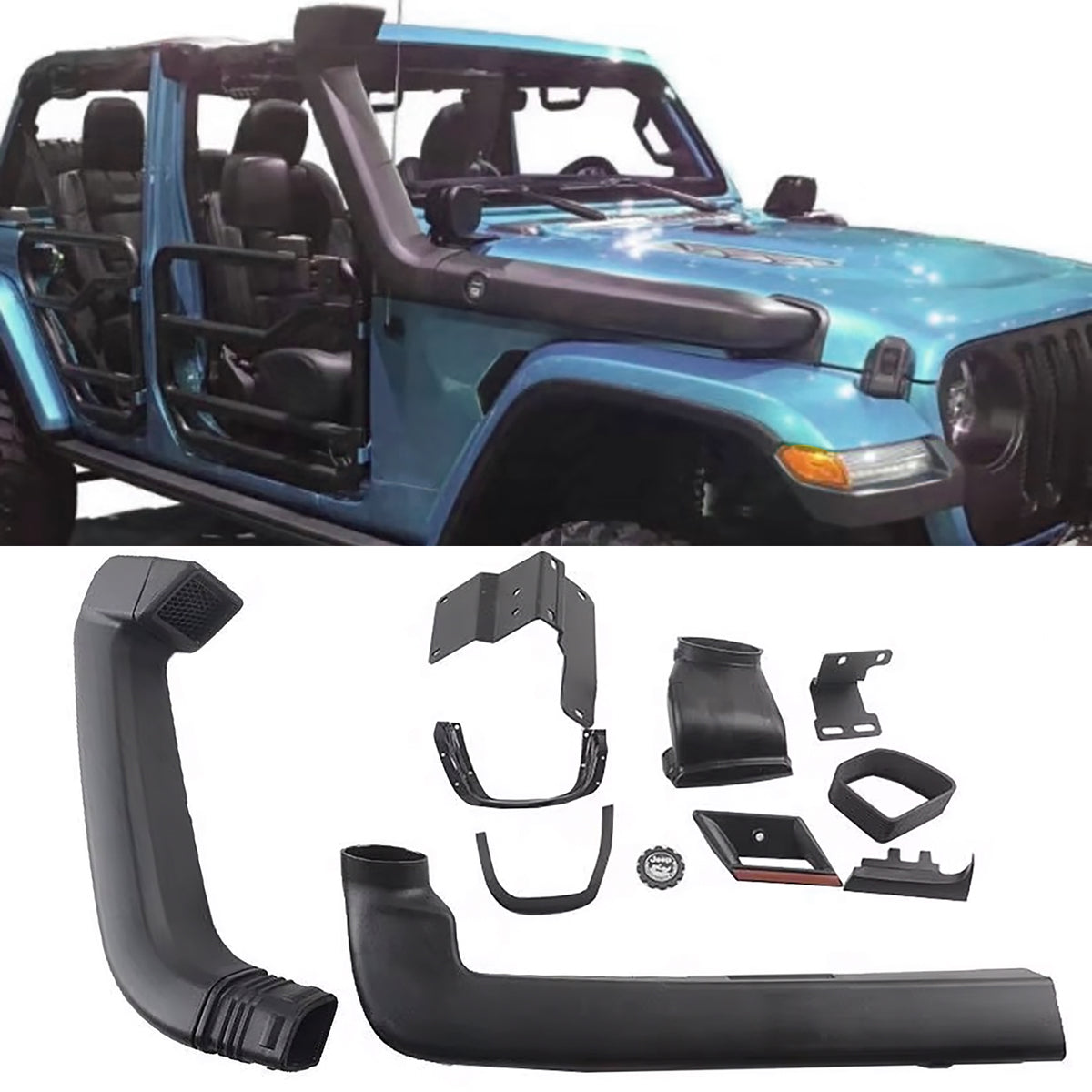 Snorkel Kit Lungo per Jeep Wrangler JL (2018 in Poi) - Colore Nero, Offroad