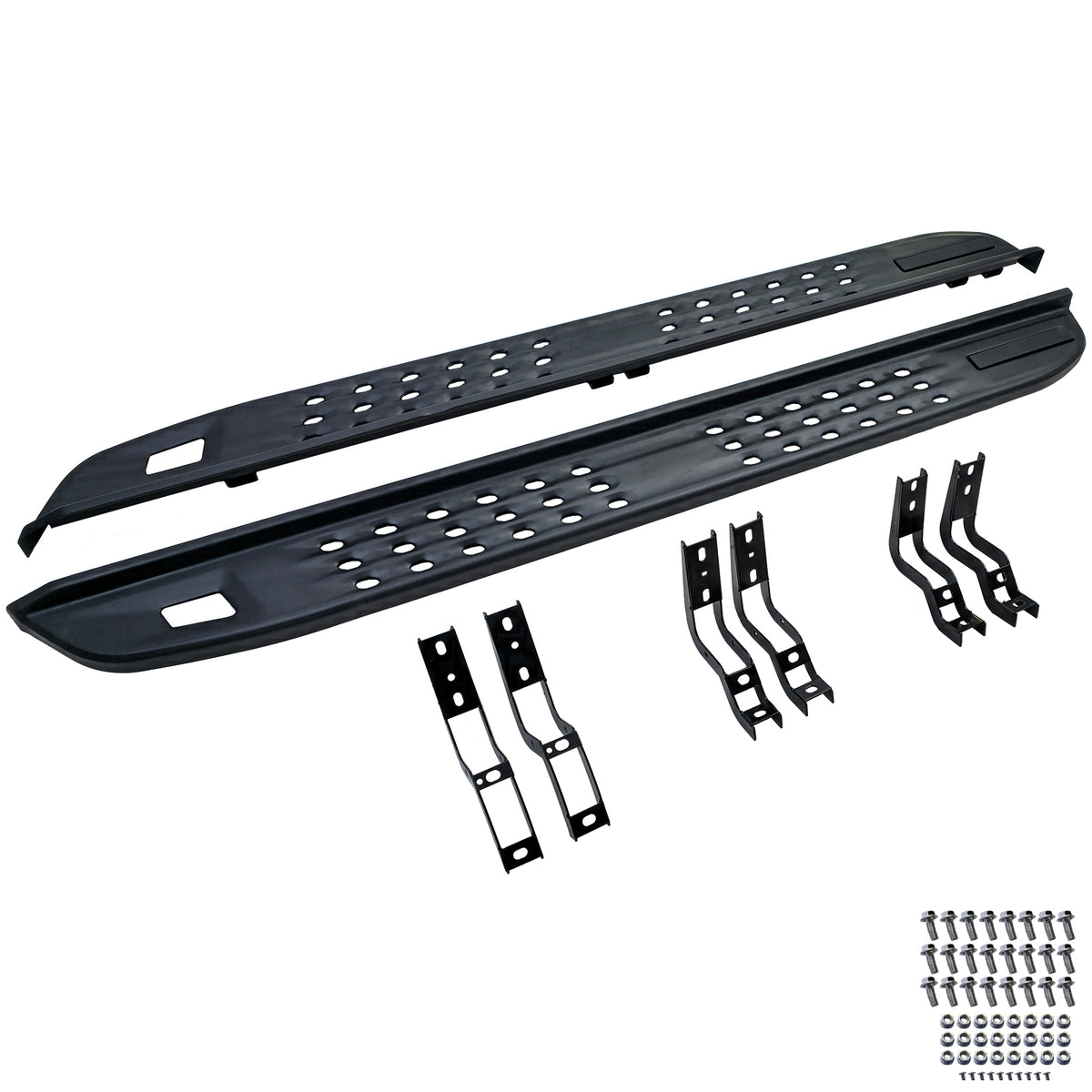 Pedane Laterali Nere Forate per Ford Ranger T6 T7 T8 Raptor (2012-2023)