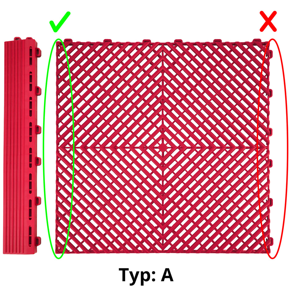 Piastrelle Pavimento Rosse 40x40 Cm per Uso Universale, Montaggio Facile
