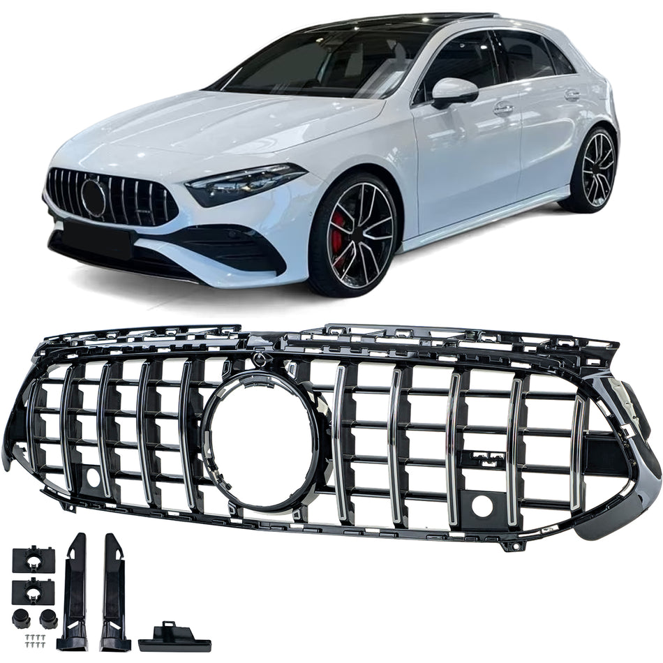 Griglia Sportiva Nera con Cromature per Mercedes Classe A W177 V177 Dal 2022