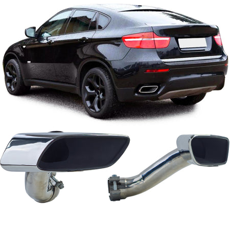 Aspiratori Terminali di Scarico M50 Look in Acciaio per BMW X6 E71 2008-2014