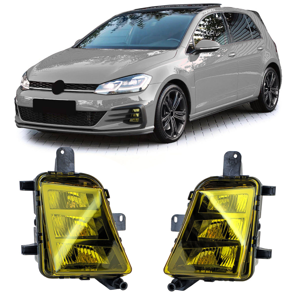Fendinebbia LED Giallo Set per Volkswagen Golf 7 GTI GTD 5G1 2013-2020