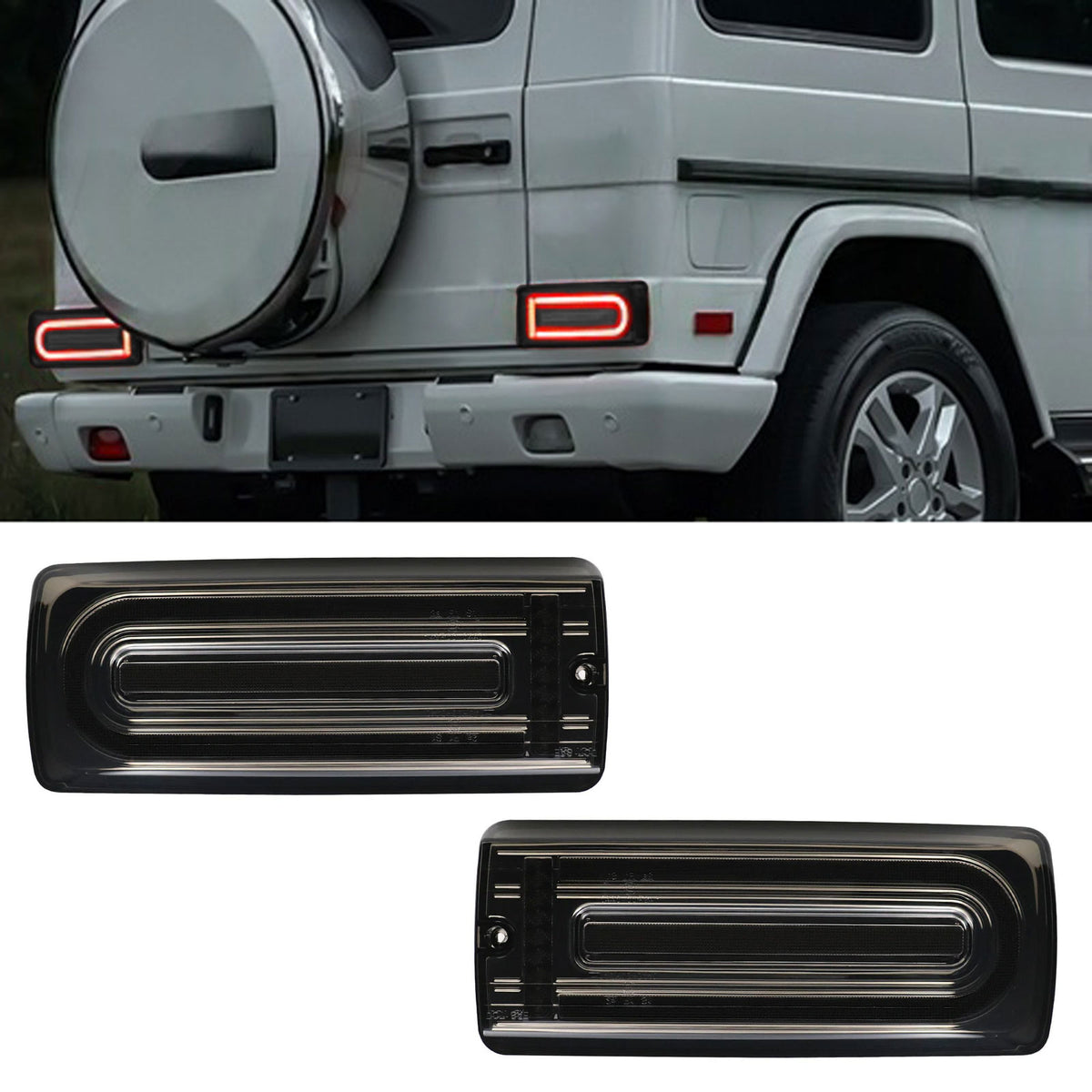 Fanali Posteriori LED Neri Fumé per Mercedes G Modell W463 (2000-2018)