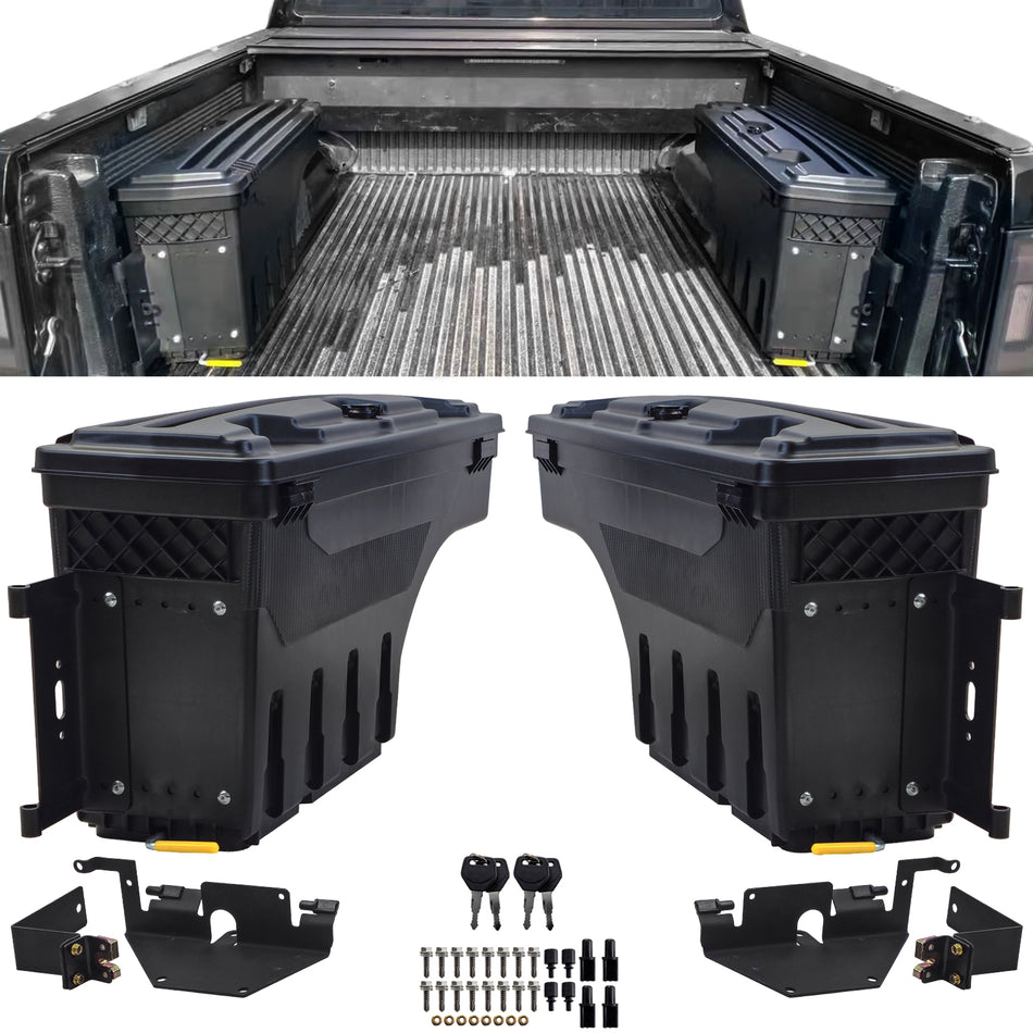 Scatole di Stoccaggio ABS Chiudibili per Ford Ranger T6 T7 T8 2012-2023, 2 Pezzi