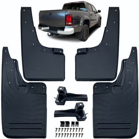 Paraspruzzi Set Anteriore e Posteriore Neri per Volkswagen Amarok I 2010-2022
