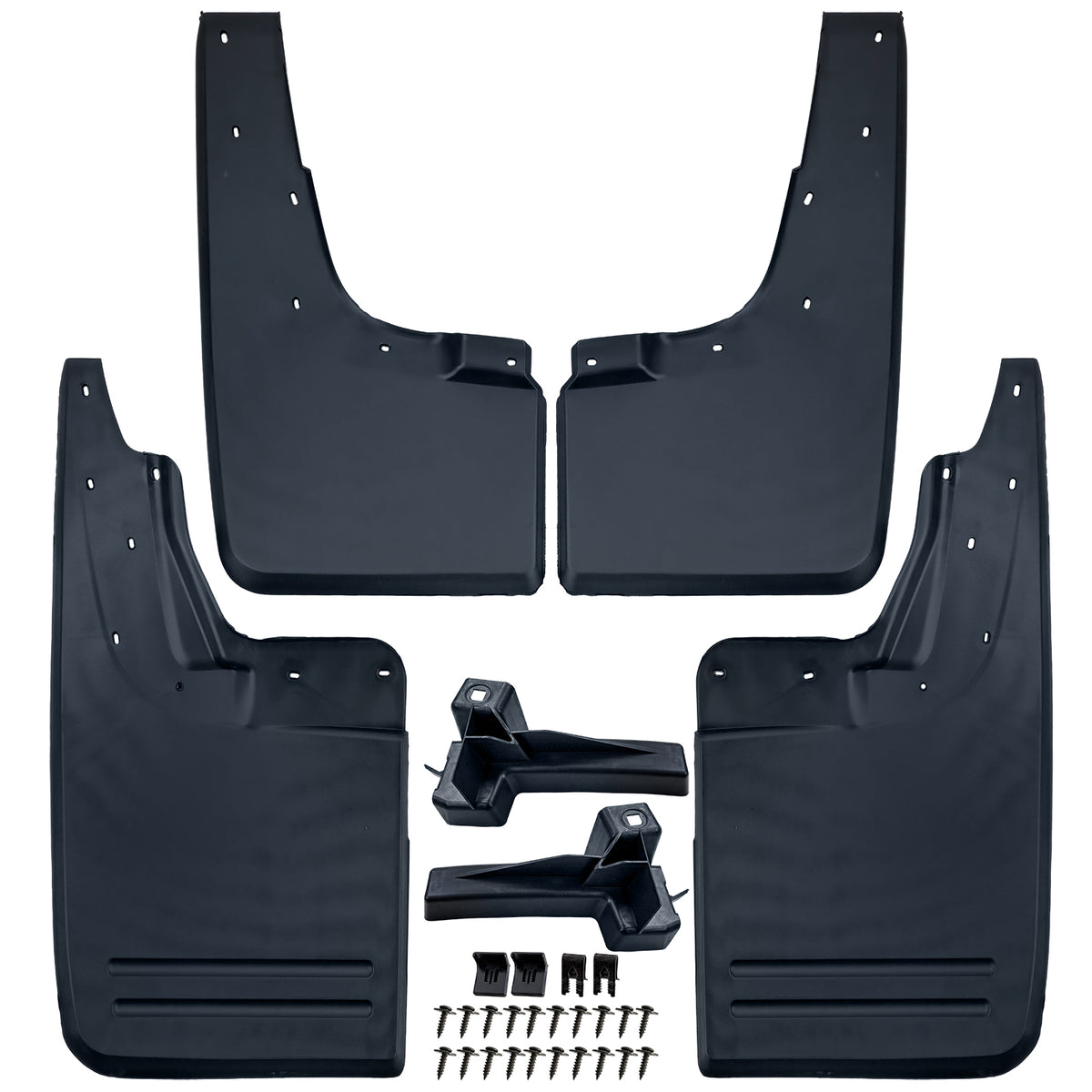 Paraspruzzi Set Anteriore e Posteriore Neri per Volkswagen Amarok I 2010-2022
