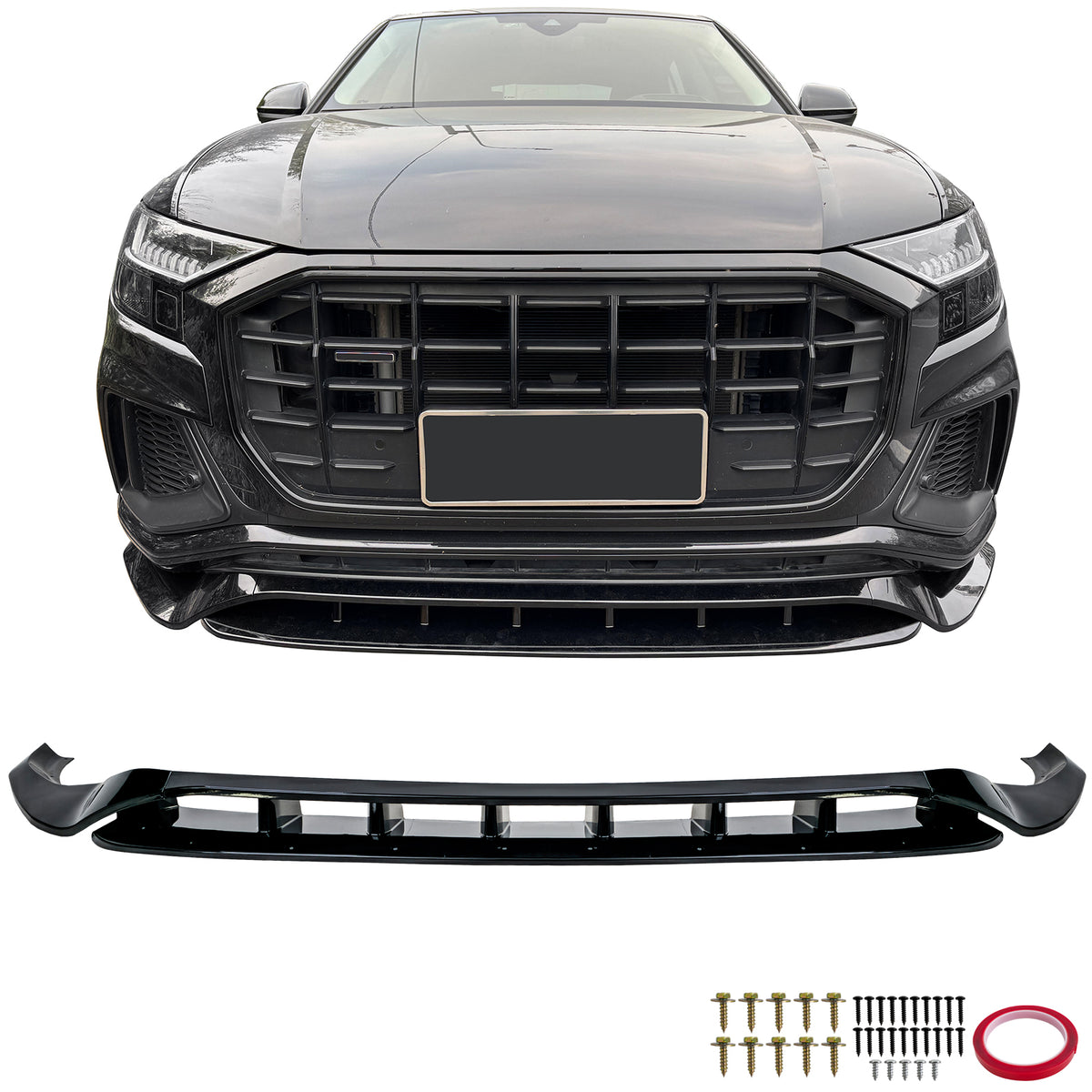 Spoiler Anteriore Performance Nero Lucido per Audi Q8 S-Line 4M 2018-2023