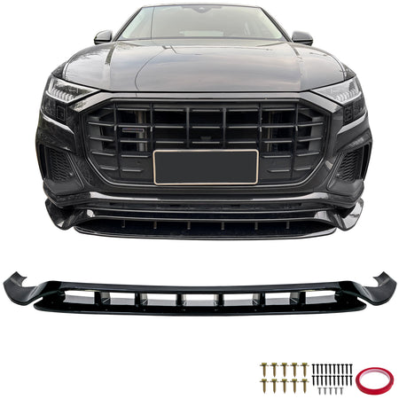 Spoiler Anteriore Performance Nero Lucido per Audi Q8 S-Line 4M 2018-2023