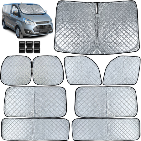 Parasole 9 Pezzi per Ford Transit Custom 2018-2023, Protezione Sole e Calore