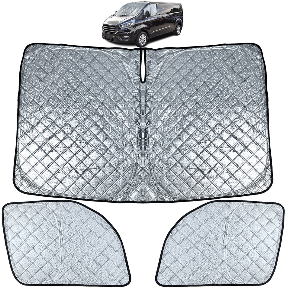 Parasole 3 Pezzi per Ford Transit Custom 2018-2023, Protezione Sole e Privacy