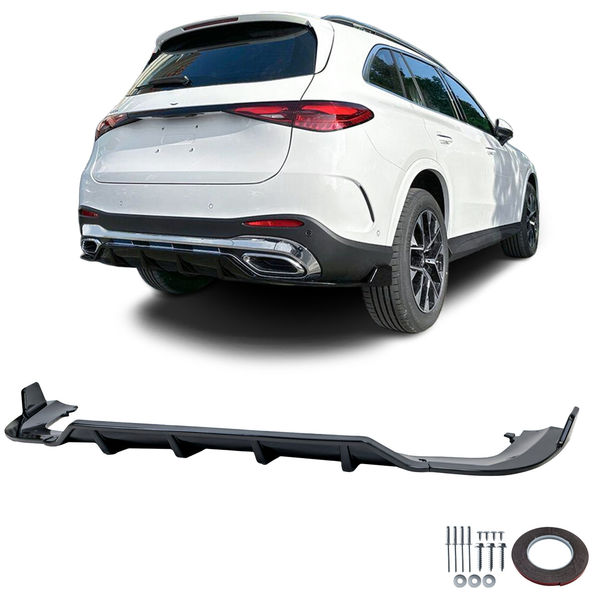 Diffusore Posteriore Nero Lucido per Mercedes GLC SUV (X254) dal 2022