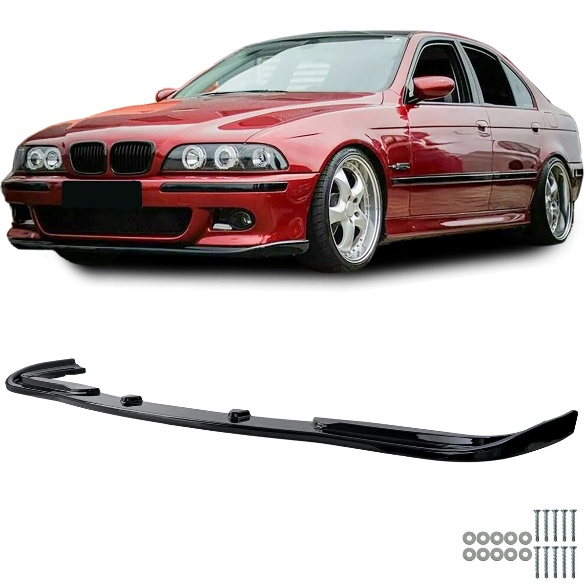 Spoiler Anteriore Nero Lucido per BMW Serie 5 E39 Berlina e Touring 1995-2000