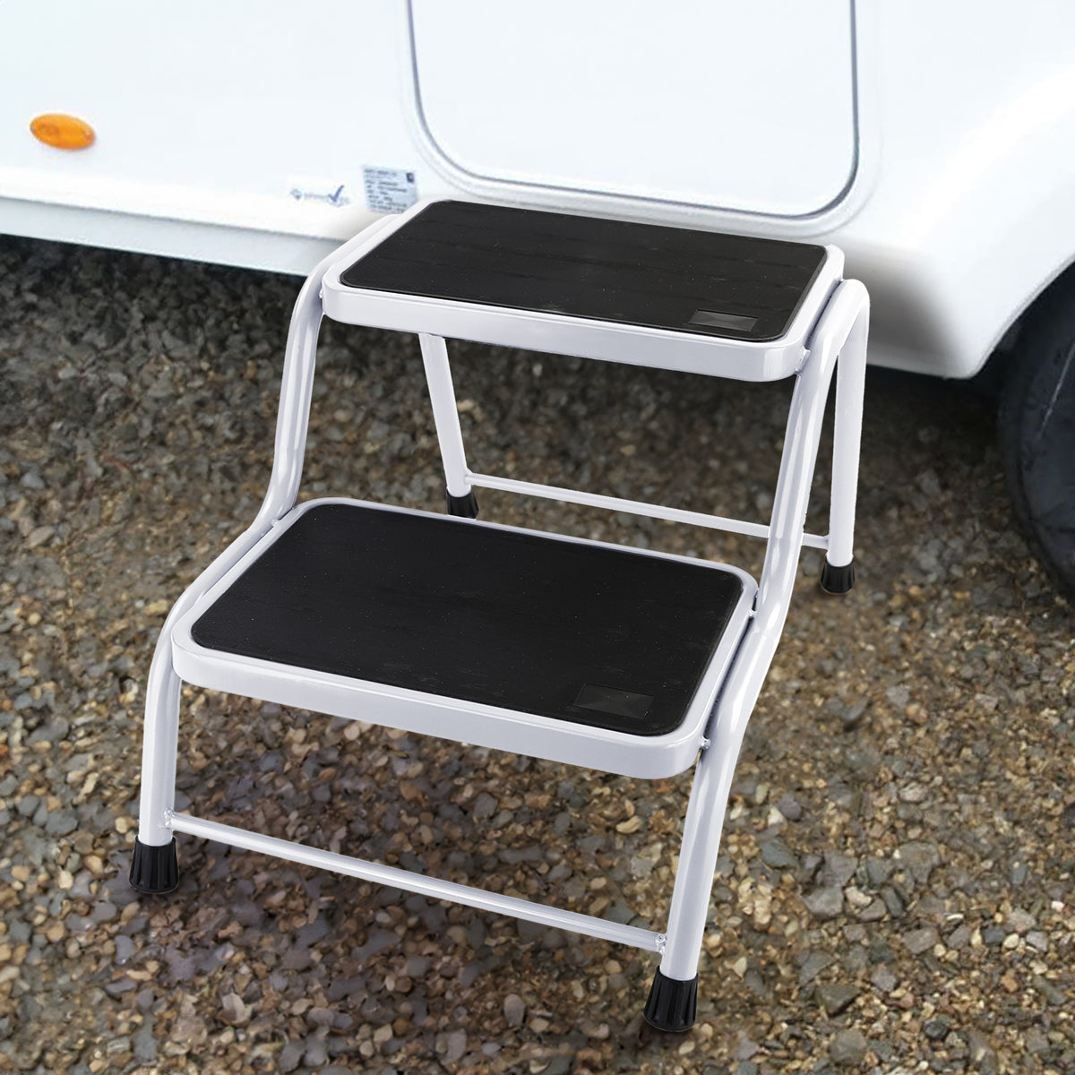 # Wohnwagen Caravan Doppel Trittstufe Treppe 2 Stufen Podest Fino a 150kg