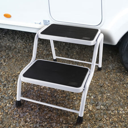 # Wohnwagen Caravan Doppel Trittstufe Treppe 2 Stufen Podest Fino a 150kg